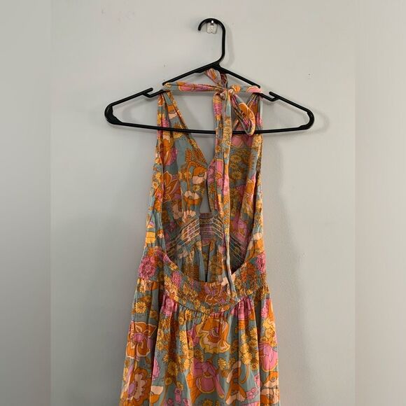 Zesica Floral Multi Color Pattern Maxi Dress Sleeveless Open Back Size M - Picture 9 of 9